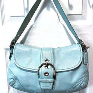 Coach Light Blue Leather Shoulder Bag